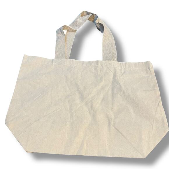 Weight Watchers WW Can't Stop WWon't Stop Canvas Tote Rare Natural 18"W - Picture 8 of 9